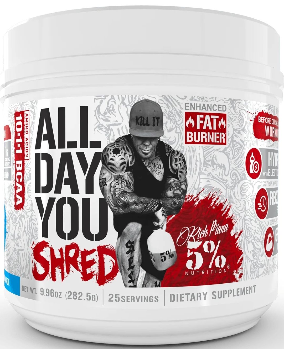 All Day You Shred Fat Burning BCAA Recovery Drink lemonade