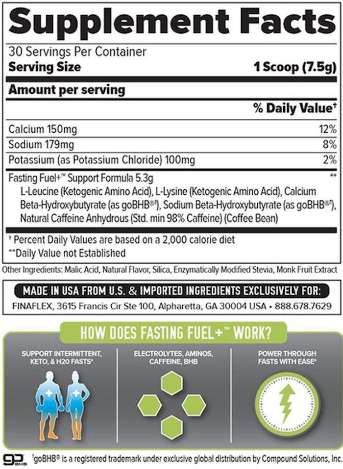 Finaflex Fasting Fuel+ Powder fact