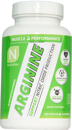 NutraKey Arginine AKG 100 Caps|Arginine|Mass For Life|