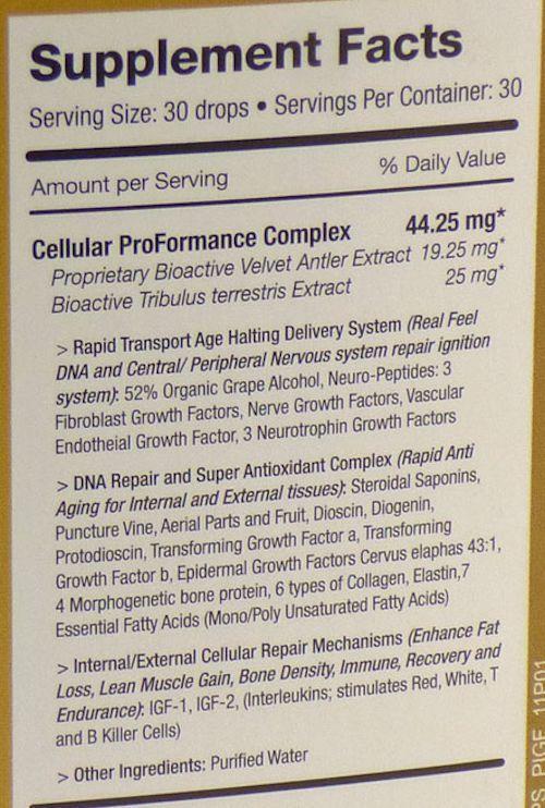 Pure Solutions Pure Factors Platinum Velvet Antler 44.25 mg 30 servings facts