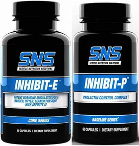 SNS Serious Nutrition Solutions Inhibit E and Inhibit P Stack|Test Booster|Mass For Life|