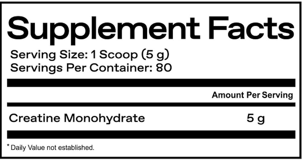 One Of One Creatine Monohydrate 400 gms fact