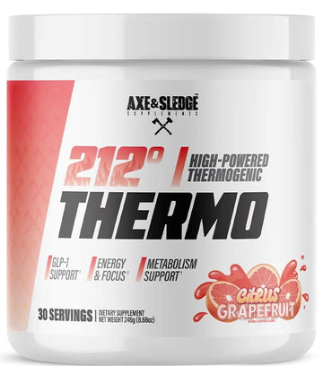 Axe & Sledge 212 Thermo Pre-Workout Citrus Grapefruit|Fat Burner|Mass For Life|