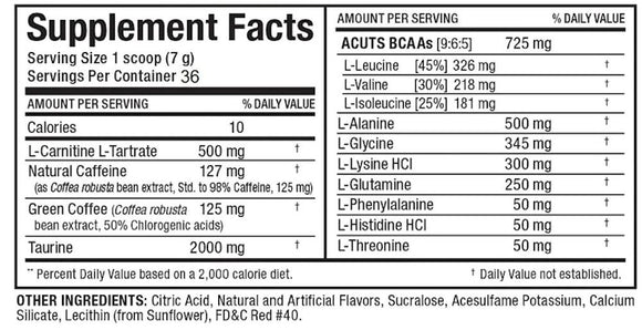 ALLMAX ACUTS Amino - BCAA - Energy Blue Raspberry|Amino Acids|Mass For Life|