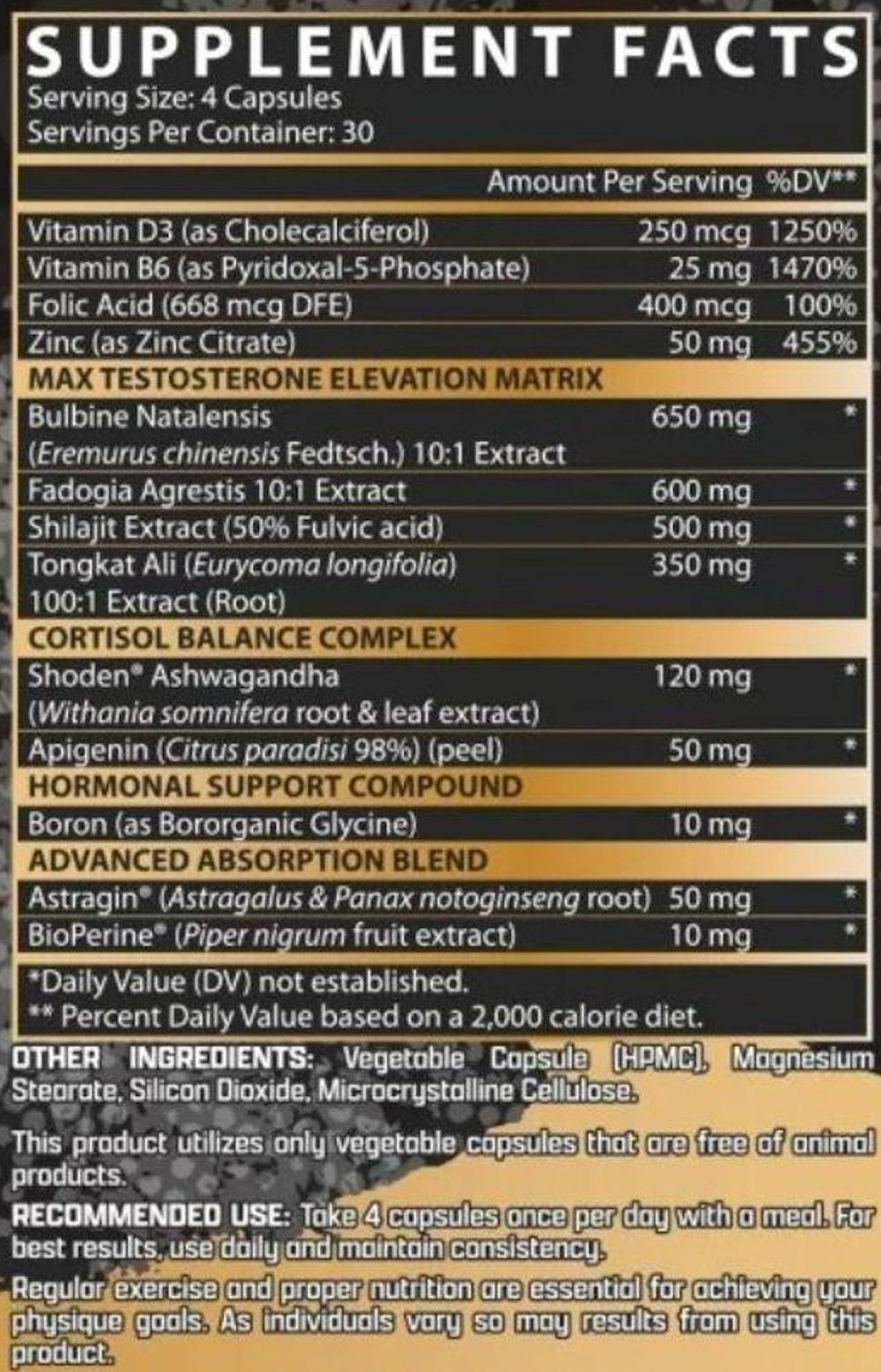 Nutrex Alpha-T Maximum 120 120 fact