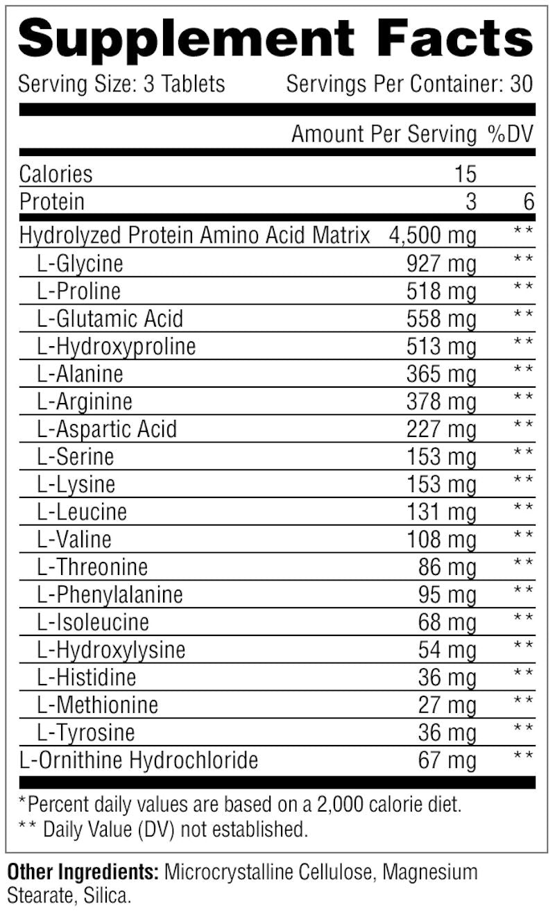 Metabolic Nutrition Amino 4500 1500mg 90 Tabs facts