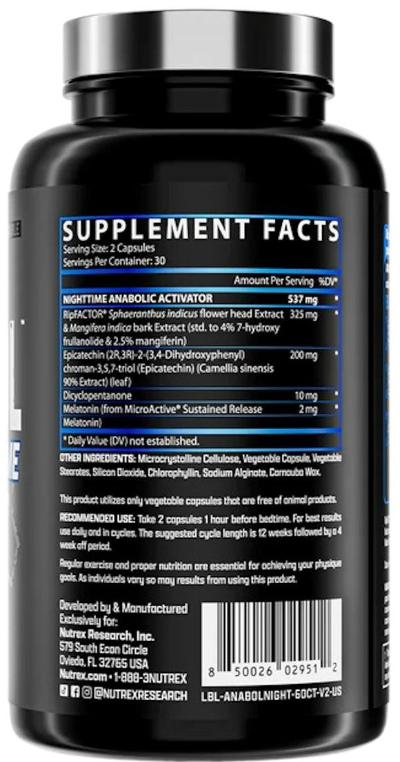 Nutrex Research Anabol Nighttime|Sleep Aid|Mass For Life|