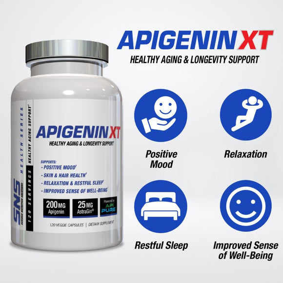 Serious Nutrition Solutions SNS Apigenin XT 200 Mg - 120 Capsules|Anti-Aging|Mass For Life|