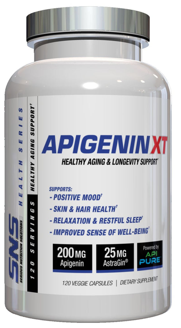 Serious Nutrition Solutions SNS Apigenin XT 200 Mg - 120 Capsules|Anti-Aging|Mass For Life|