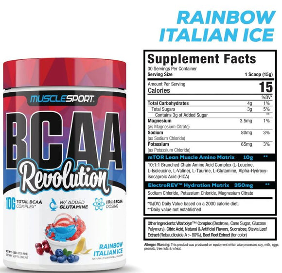 MuscleSport BCAA Revolution Amino Acid & Hydration Formula|BCAA|Mass For Life|