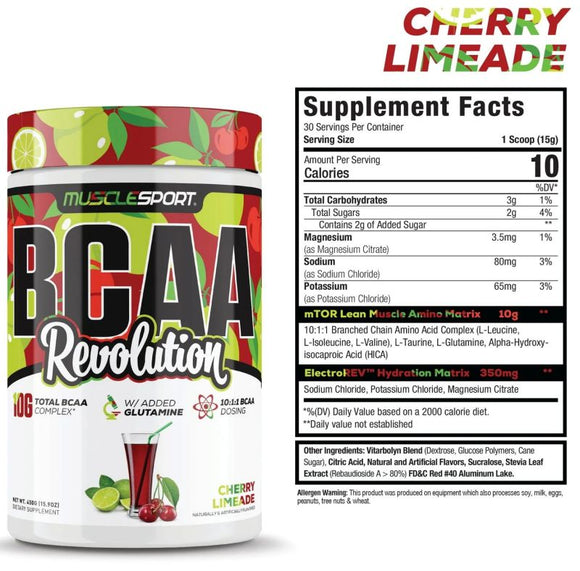 MuscleSport BCAA Revolution Amino Acid & Hydration Formula|BCAA|Mass For Life|
