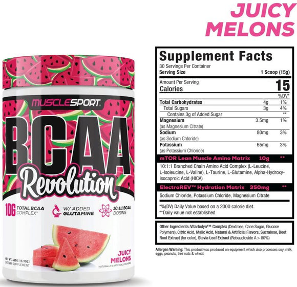 MuscleSport BCAA Revolution Amino Acid & Hydration Formula|BCAA|Mass For Life|