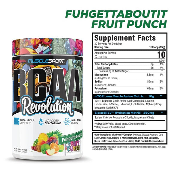 MuscleSport BCAA Revolution Amino Acid & Hydration Formula|BCAA|Mass For Life|