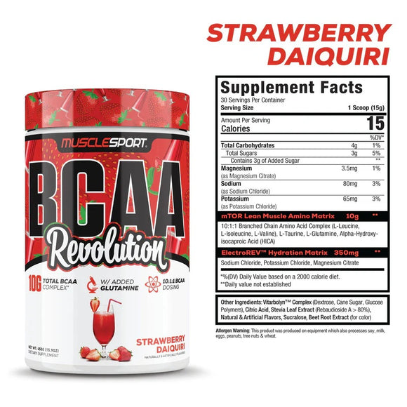 MuscleSport BCAA Revolution Amino Acid & Hydration Formula|BCAA|Mass For Life|