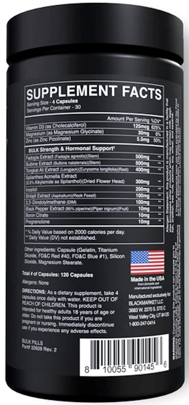BlackMarket Bulk Pills 120 Capsules