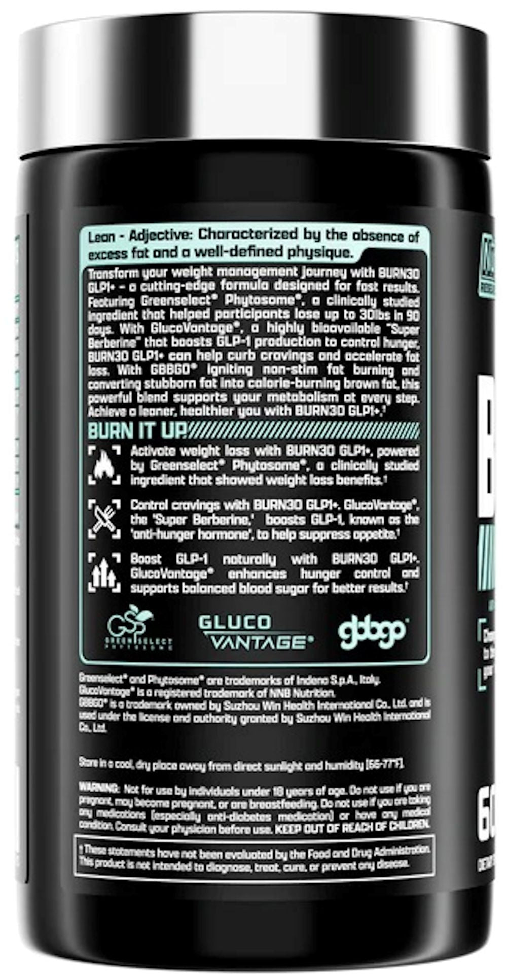Nutrex Burn30 GLP1 60 Caps|Mass For Life|Fat Burner