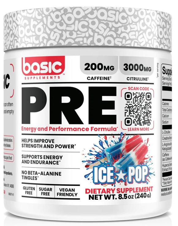 Basic Supplements Pre Workout Energy and Performance Formula|Pre Workout|Mass For Life|