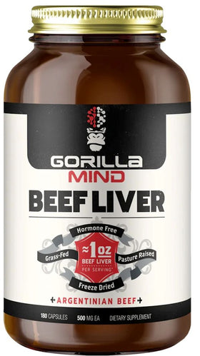 Gorilla Mind Beef Liver 180 Capsules|Protein|Mass For Life|