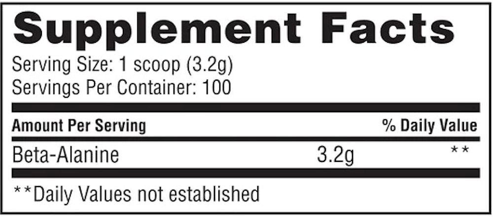 Gaspari Nutrition Beta-Alanine 100 servings fact