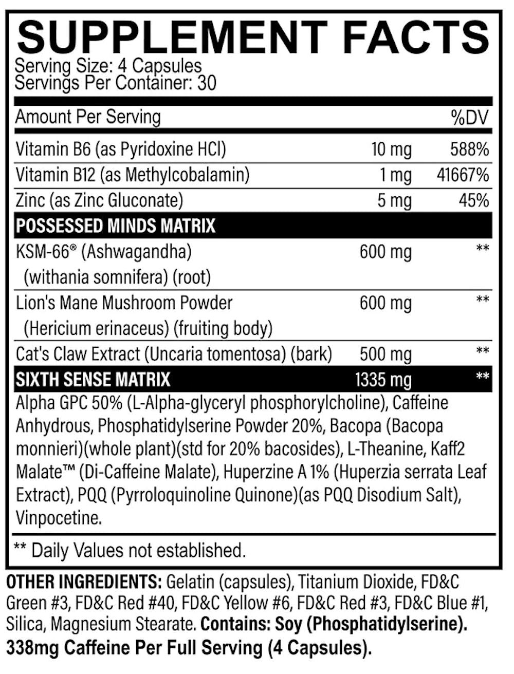 Black Magic Supply Brain Waves Enhance Focus 120 Capsules|Mass For Life|Focus