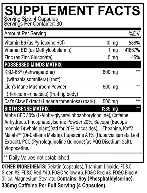 Black Magic Supply Brain Waves Enhance Focus 120 Capsules|Focus|Mass For Life|