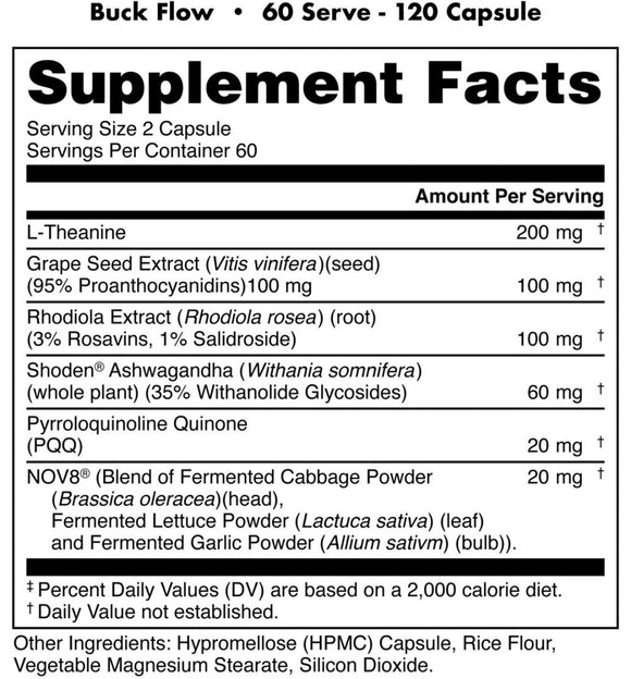 Bucked Up Flow, Pre-Workout Non-Stim Capules|Pre Workout|Mass For Life|