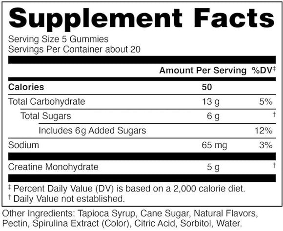 Bucked Up Creatine Gummies 20 Servings