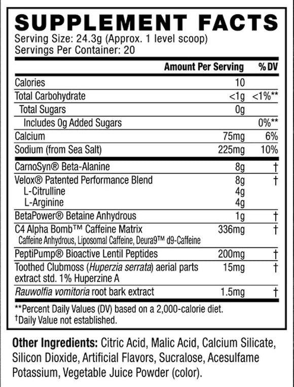 Cellucor C4 AlphaBomb|Pre Workout|Mass For Life|