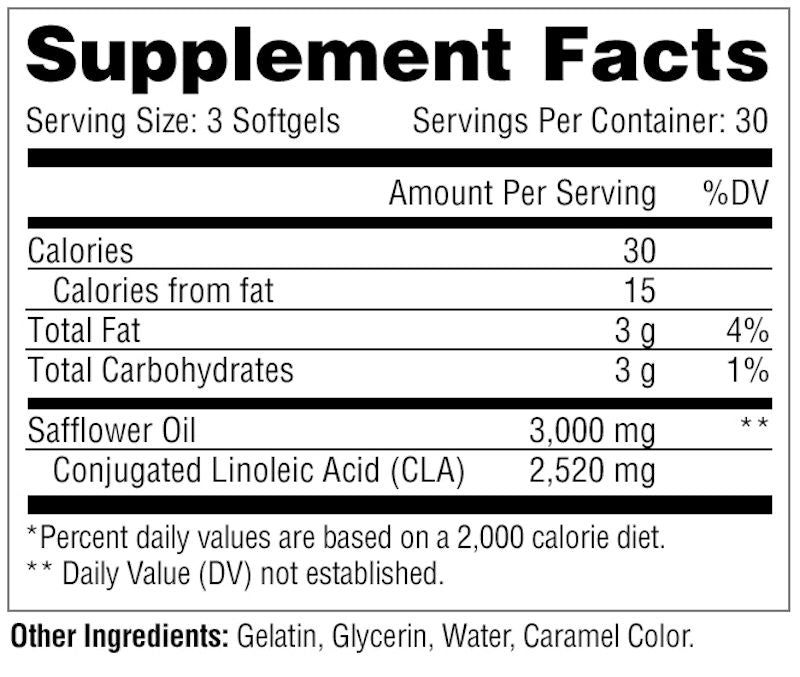 Metabolic Nutrition CLA 3000 4 fact