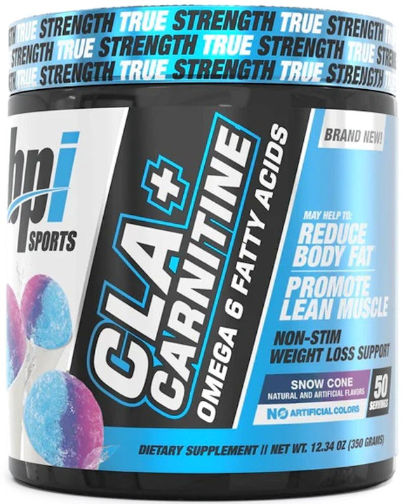 BPI Sports CLA + Carnitine Fat Burner Snow Cone 50 Servings|Fat Burner|Mass For Life|