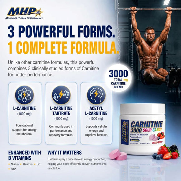 MHP Carnitine 3000 Sour Candy Chews Fat Burner