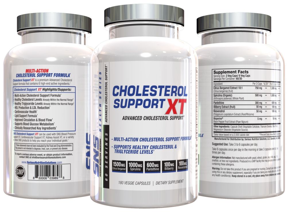 SNS Cholesterol Support XT bottle