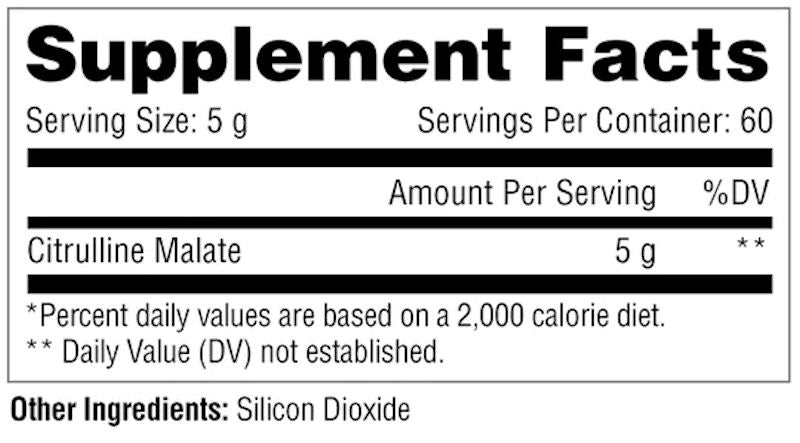 Metabolic Nutrition Citrulline 300g pumps facts