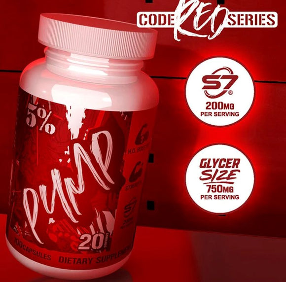 5% Nutrition Code Red Pump Capsules|Muscle Pumps|Mass For Life|
