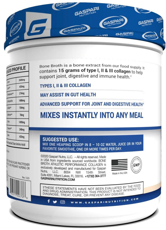 Gaspari Nutrition Bone Broth Collagen Joint Health|Collagen|Mass For Life|
