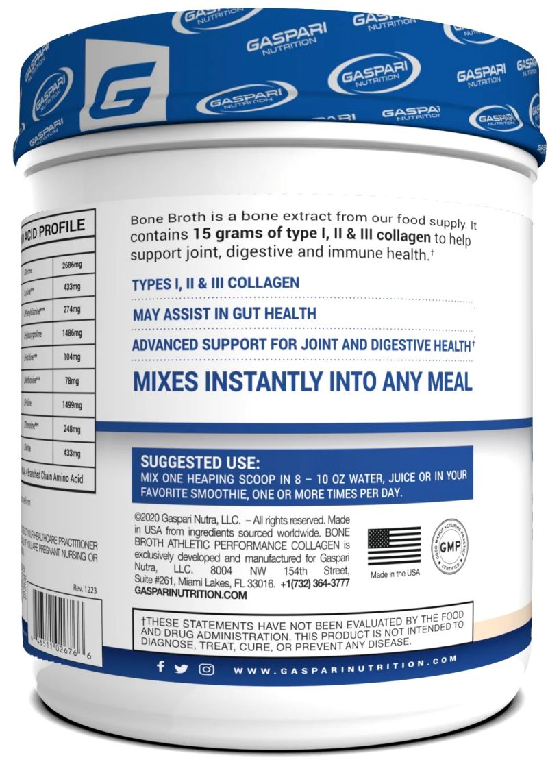 Gaspari Nutrition Bone Broth Collagen Joint Health