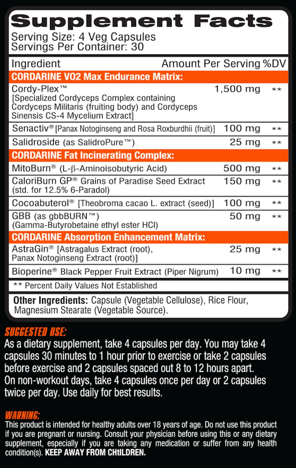 Competitive Edge Labs Cordarine 120 Caps|Mass For Life|Test Booster