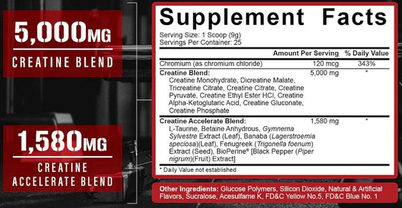 5% Nutrition Crea-Ten 30 Servings|Creatine|Mass For Life|
