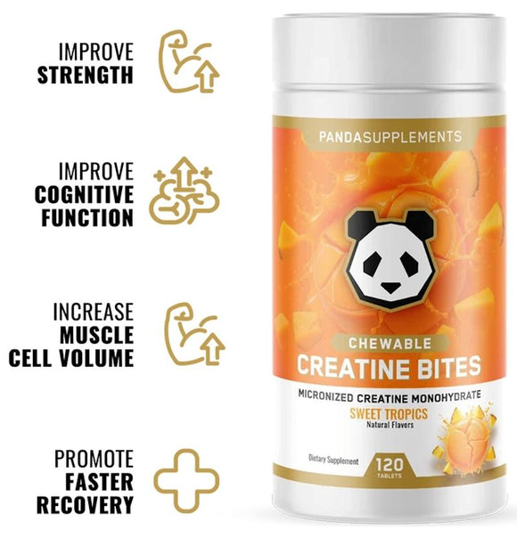 Panda Supps - Creatine Bites (Chewable Candy)|Creatine|Mass For Life|