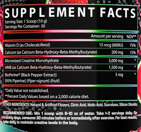 Nutrex Creatine+ HMB, Strength and Muscles|Creatine|Mass For Life|