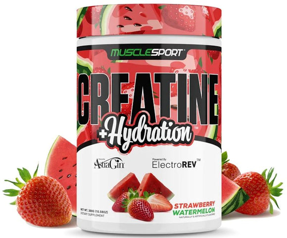 Musclesport Creatine+Hydration Strawberry Watermelon|Creatine|Mass For Life|