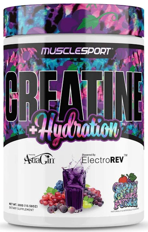Musclesport Creatine+Hydration, Pre-Workout, Recovery, Muscle Gains|Creatine|Mass For Life|
