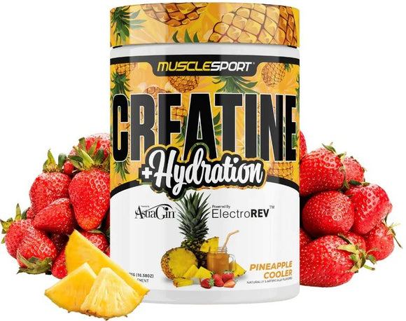 Musclesport Creatine+Hydration, Pre-Workout, Recovery, Muscle Gains|Creatine|Mass For Life|