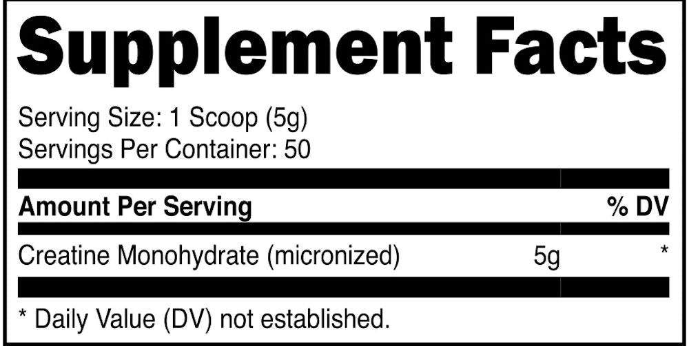 Essentials Creatine Monohydrate fact