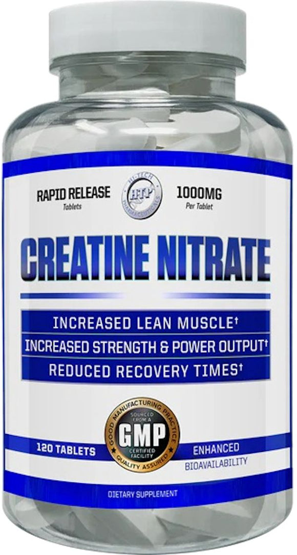 Hi-Tech Pharmaceuticals Creatine Nitrate 1000mg 120 Tablets|Creatine|Mass For Life|
