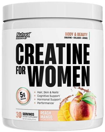 Nutrex Creatine For Women, Creatine, Collagen, BCAA|Pre Workout|Mass For Life|