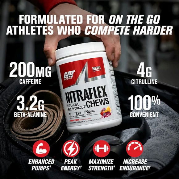 GAT Sport Nitraflex Chews Fast-Acting Pre-Workout