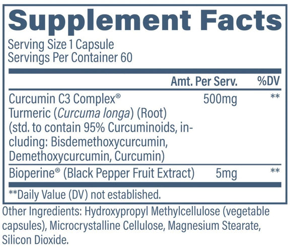 Revive Curcumin C3 Complex 60 Vegetarian Capsules|Antioxidants|Mass For Life|