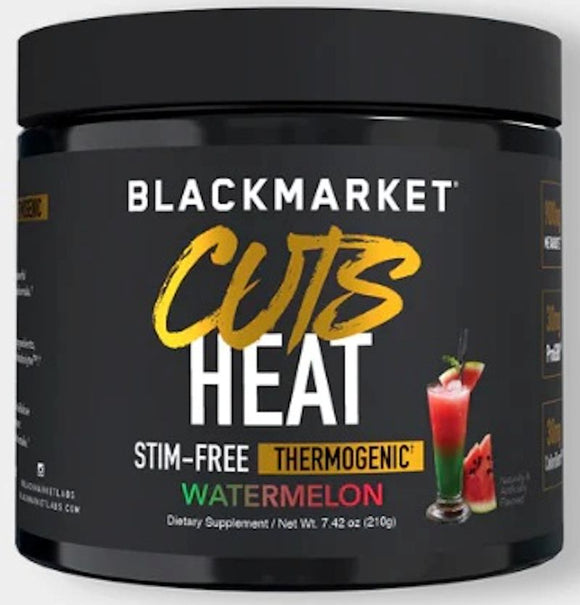 BlackMarket Cuts Heat Stim-Free Thermogenic Fat Burner Pre-Workout|Pre Workout|Mass For Life|