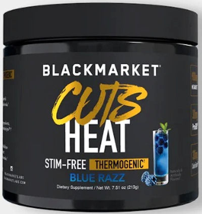 BlackMarket Cuts Heat Stim-Free Thermogenic Fat Burner Pre-Workout|Pre Workout|Mass For Life|